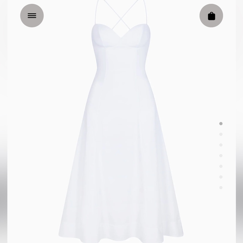 Khy Poplin Low Back Midi Dress in white